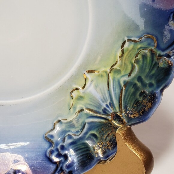 Royal Thuringia Teacup and Saucer Blue Floral - Picture 10 of 12